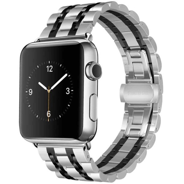 Bracelet Apple Watch acier inoxydable Argent Noir