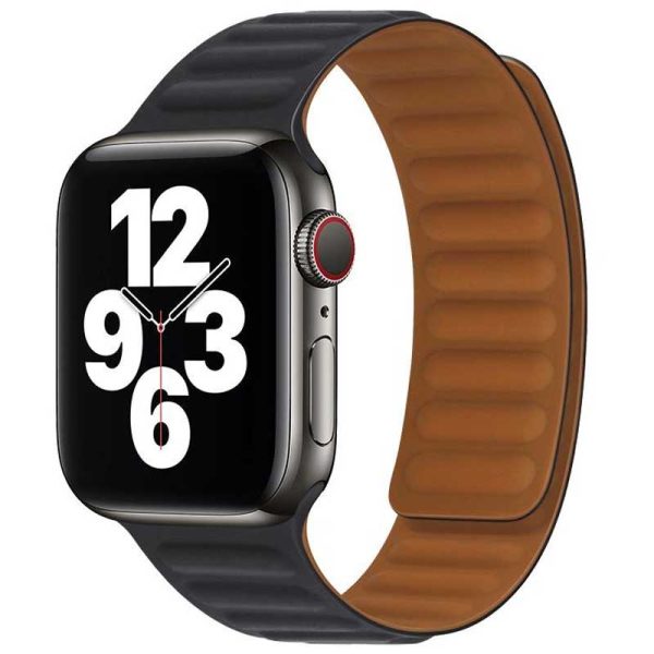 Bracelet Apple Watch Boucle magnétique en Cuir Noir dakar