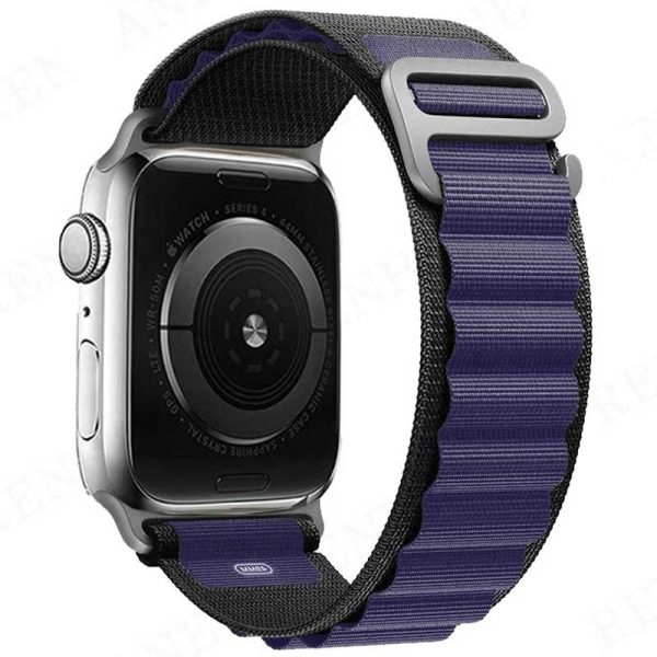 Bracelet Apple Watch Nylon Noir Bleu dakar