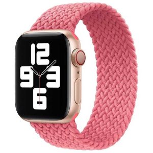 Bracelet Apple Watch Nylon tissé Rose dakar