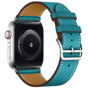 Bracelet Apple Watch en Cuir Bleu dakar