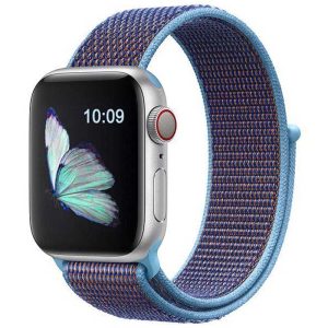 Bracelet Apple Watch Nylon sport Azuré bleu dakar