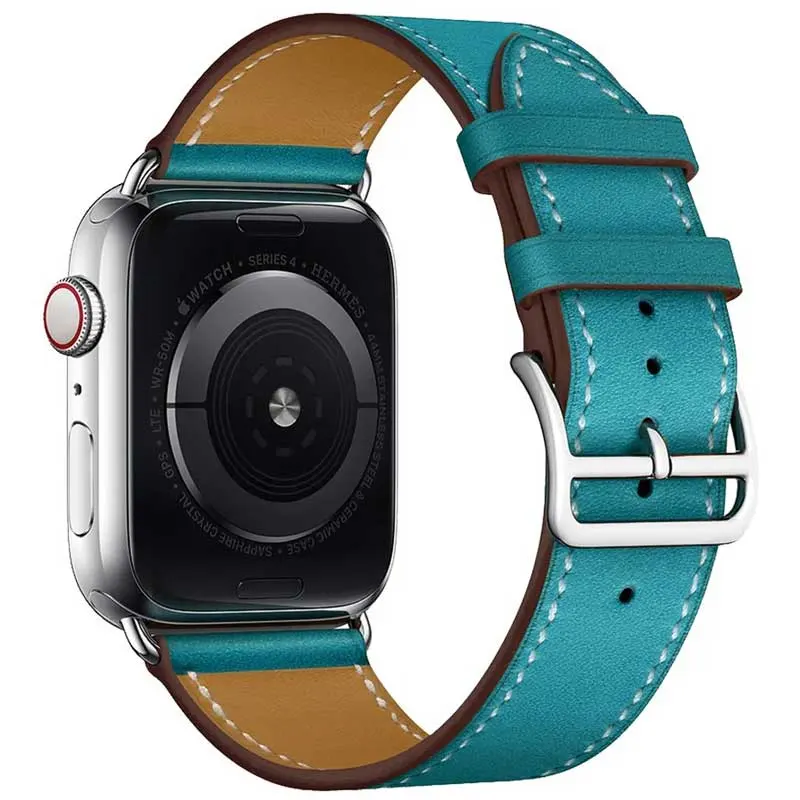 Bracelet Apple Watch en Cuir Bleu