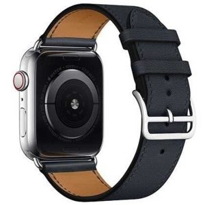 Bracelet Apple Watch en Cuir Noir dakar