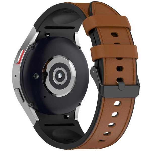 Bracelet Samsung Galaxy Watch 6 en Cuir et silicone Marron