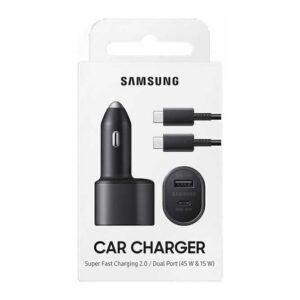 Chargeur de voiture Samsung ultra rapide (45W + 15W)