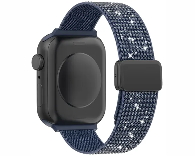 Bracelet Apple Watch en Nylon Bleu Nuit Diamant