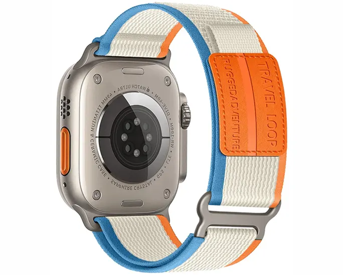 Bracelet Apple Watch en Nylon Travel Loop Orange Beige